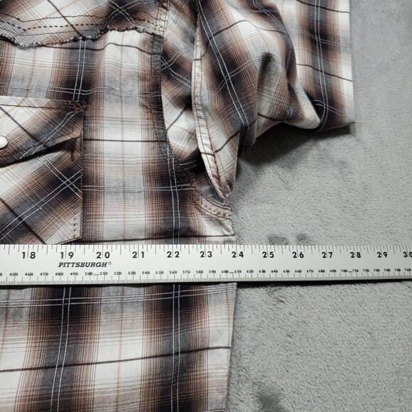 Duluth Long Sleeve Button Down Plaid Shirt 1 Pocket Blue Teal Pink Men Sz XLT E - Picture 10 of 11